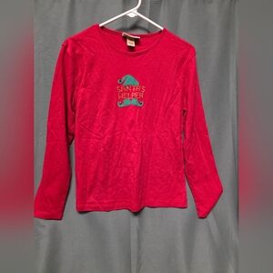 Santa's Helper Shirt with elf decor & real jingle bells, Size Large